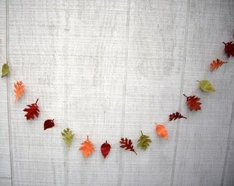 leaf garland, fall garland, 6 ft fall paper leaf garland, fall decoration, fall wedding garland, wedding decoration, fall colors