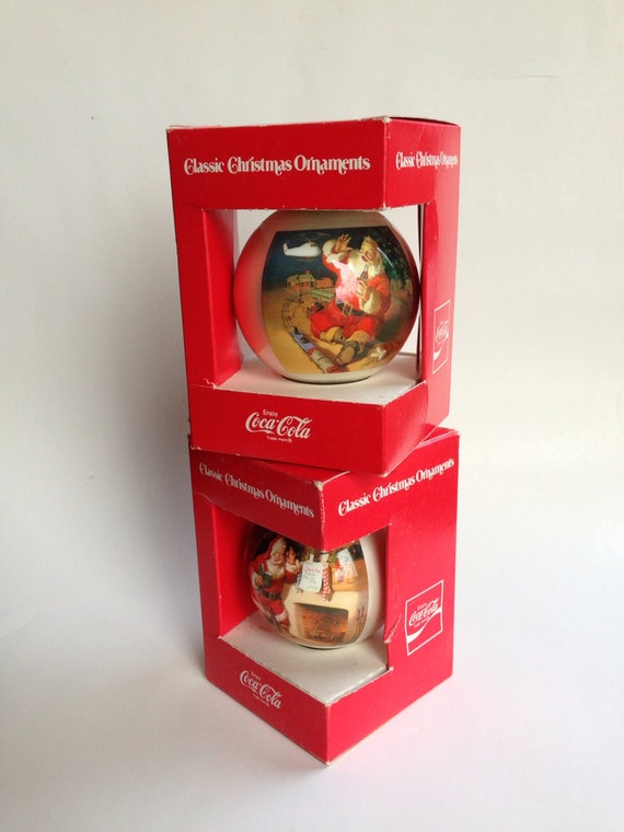 Vintage Coca-Cola Classic Christmas Ornaments Circa