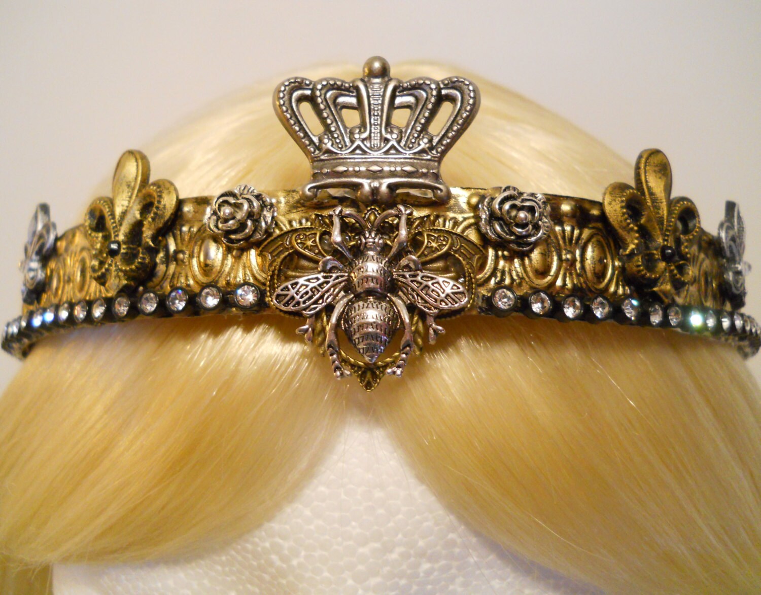 Queen Bee Crown Gold Honey Bee Tiara Princess Crown Wedding