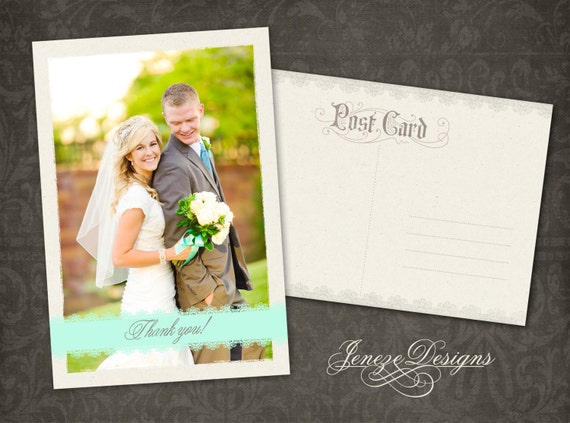 Wedding Thank You Card Photoshop Template Item TC020