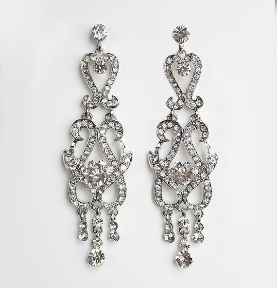 Bridal EarringsGreat Gatsby Old Hollywood Wedding by annasinclair
