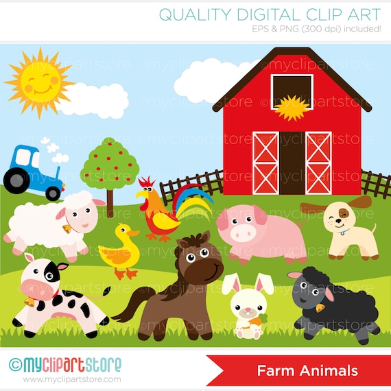 clipart of animals on a farm - photo #6