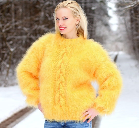 Made to order thick fuzzy hand knitted mohair by supertanya
