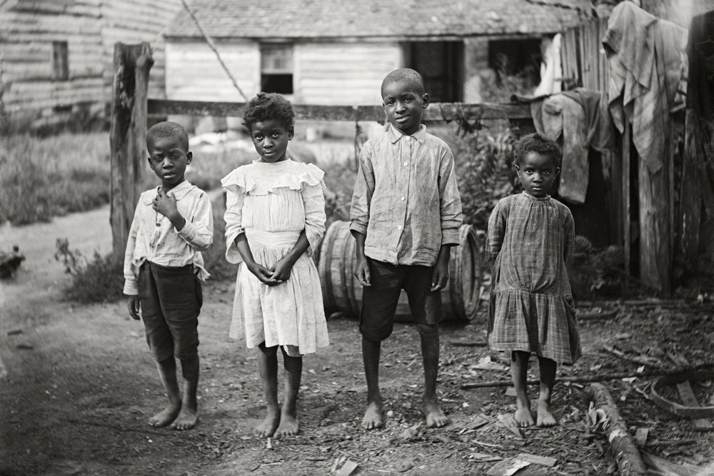 Vintage Photo African American Black Negro Children Jim Crow