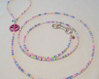 Purple Peace Sign Dog Leash SOLD/Donated