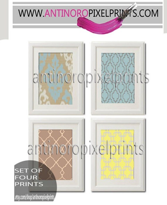 Items similar to Vintage / Modern inspired Art Prints Collection Set