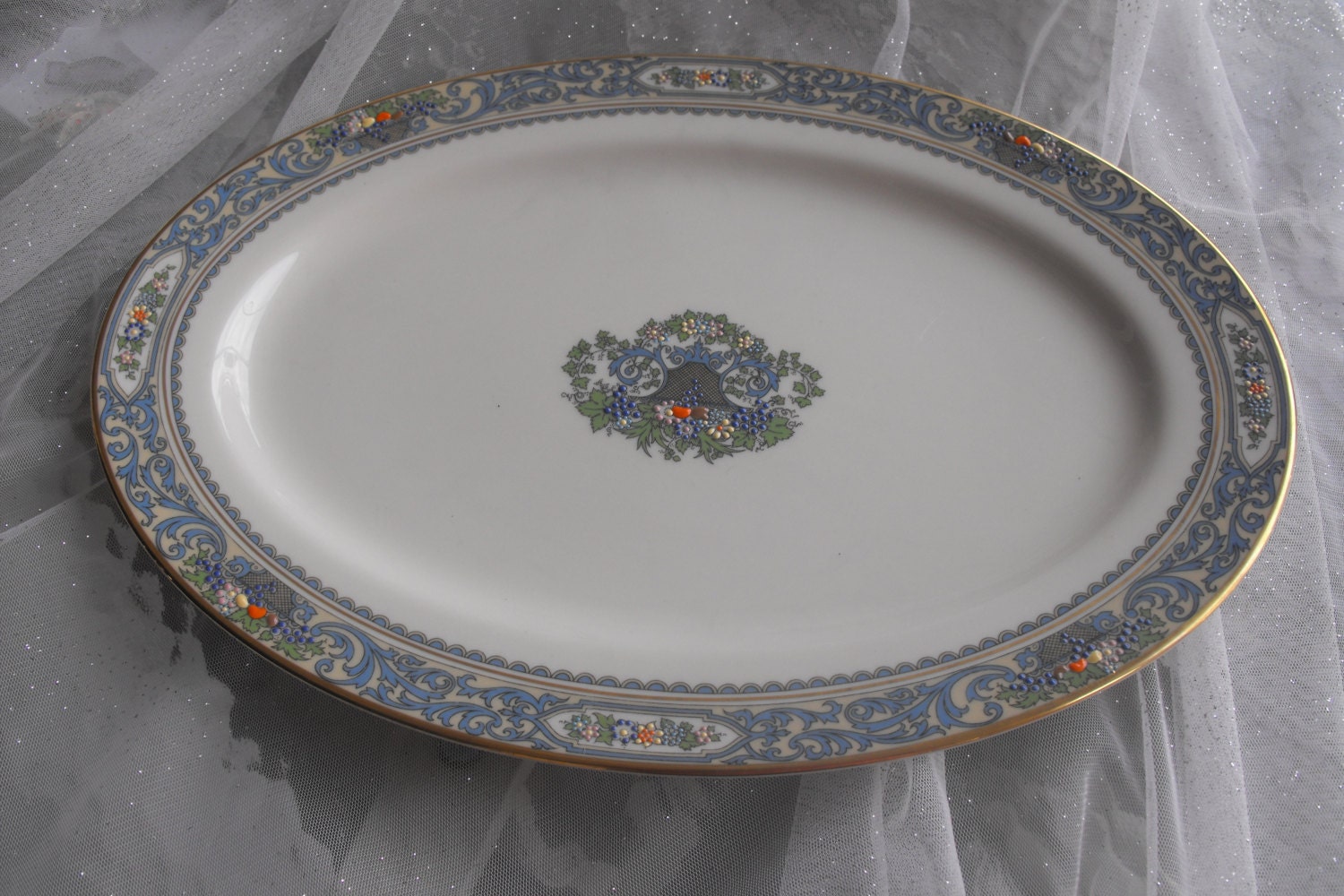 Lenox Autumn pattern medium sized serving platter Haute Juice