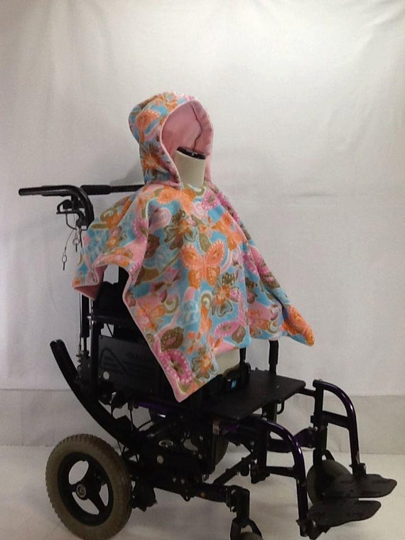 Kid Wheelchair Poncho Coat Cover Blanket Butterflies and