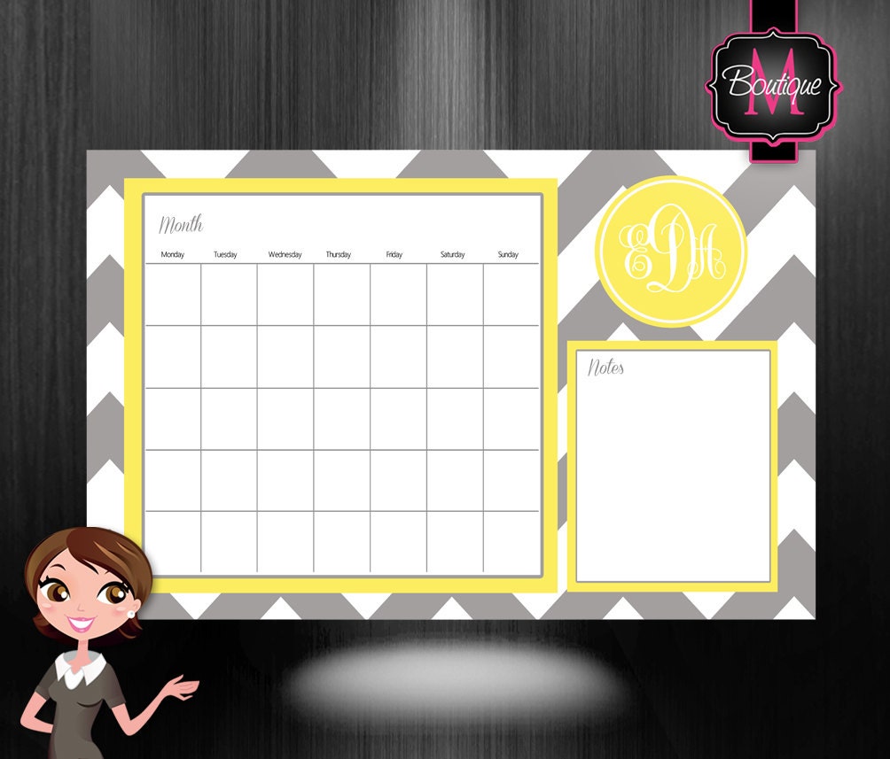 Custom Desk Pad Calendar Monogrammed & by BoutiqueMonogram on Etsy