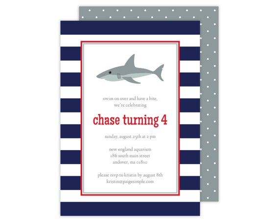 Shark Party Birthday Party Invitation (Shark Party, Shark Invitation, Shark Birthday, Ocean Party) Il_570xn