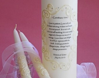Wedding Oval Lace Unity Candles