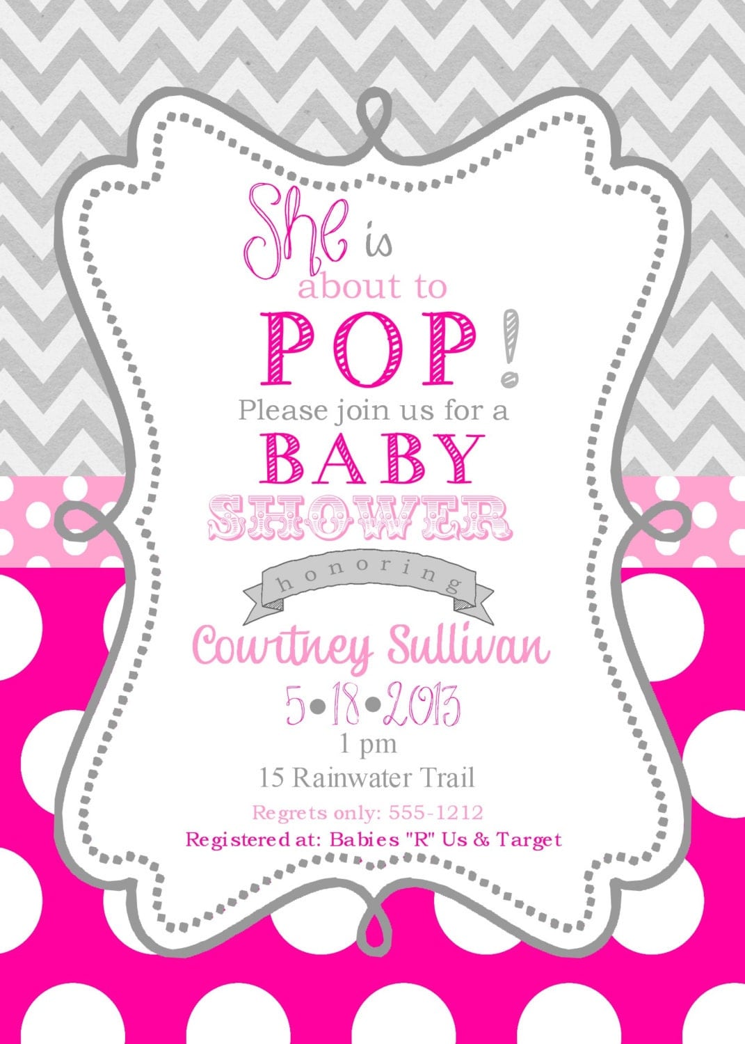 Girls Baby Shower Invitations Digital or printable file ready
