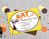 Retro Thanksgiving Invitation - EAT (A LOT) Printable Il_170x135