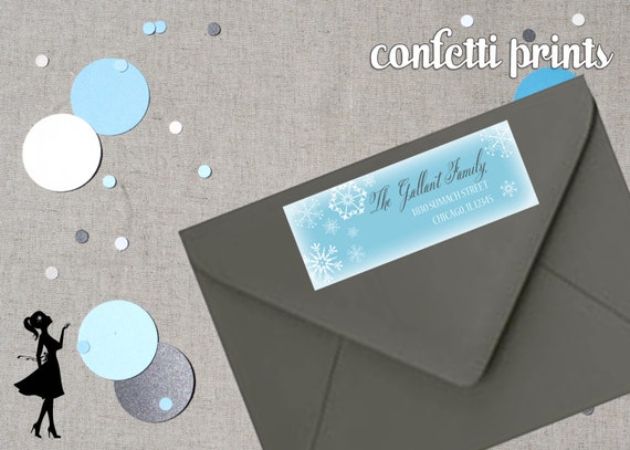 Holiday Christmas Address Label - LET IT SNOW Personalized Printable Il_570xn