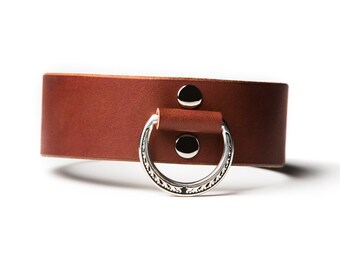 BDSM Collar - Slave Collar - Bondage Collar - Leather Collar - Brown Leather Collar - Brown Slave Collar - Brown Bondage Collar - Ivy Sh St