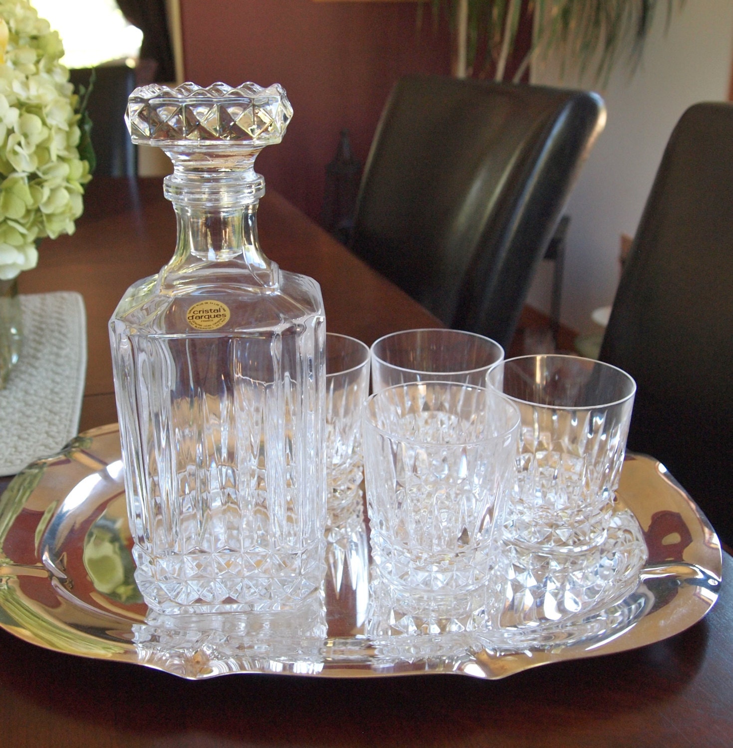 Vintage Cristal D'Arques 24 Lead Crystal Liquor Decanter