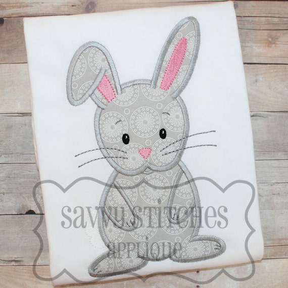 Items similar to bunny machine embroidery applique design on etsy