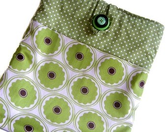 Green IPad cover. Handmade IPad case. IPad Netbook sleeve, IPad Accessories.
