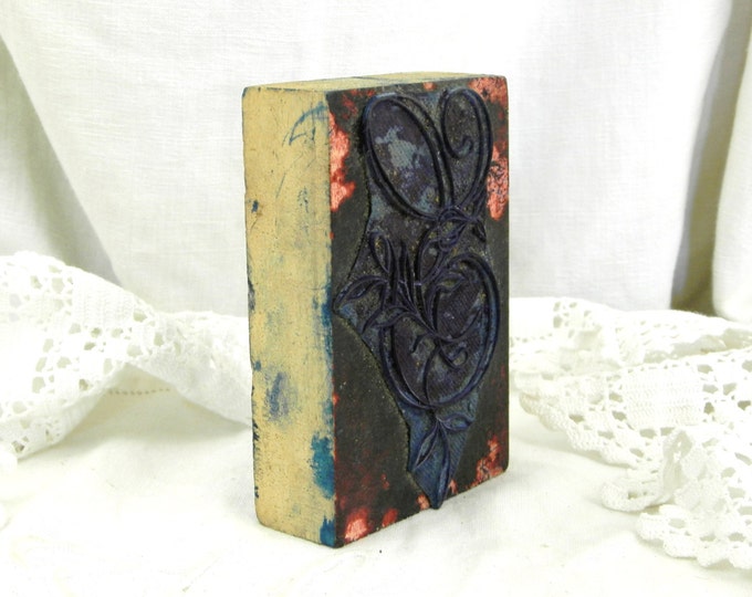 Very Large Antique French Monogram Embroidery Ink Stamp with the Letter G / Vintage French Sewing/ French Decor/ Habadashery/ Craft Supplies