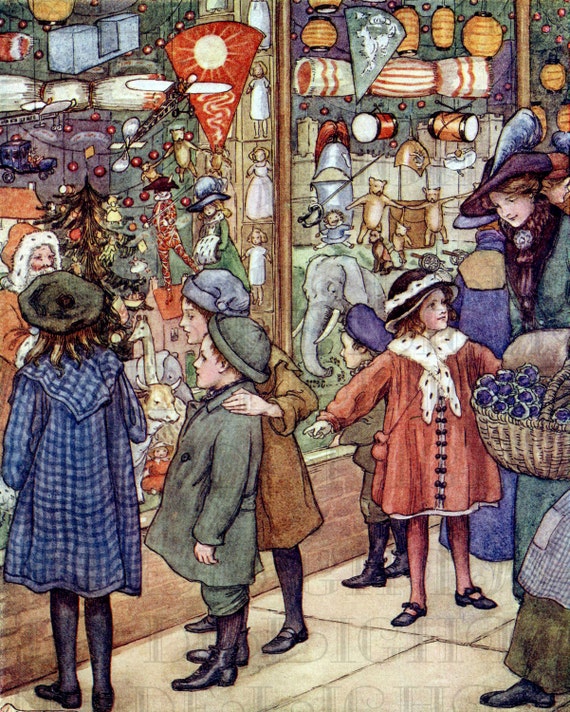 RARE Fantastico TOY Shop Window Digital Vintage Illustration Children Download Print Christmas RARE Fantastico TOY Shop Window Digital Vintage Illustration Children Download Print Christmas