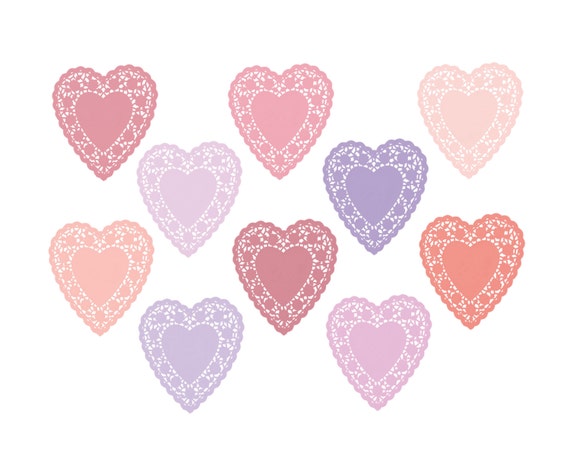 60% OFF SALE Heart Clipart Digital Clip Art Love Hearts Mother's Day Clipart Valentine's Day Clipart Clipart Hearts Doily Clipart Il_570xn
