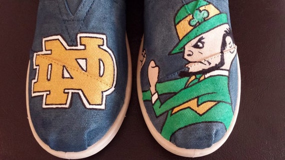 Items similar to Hand-painted Custom Notre Dame TOMS (or any sports ...