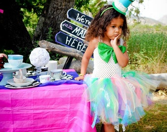 Mad Hatter Costume, Mad Hatter Tutu, Mad Hatter Top Hat, Alice in Wonderland, Tutu Dress, Halloween Costume, Outfit of Choice