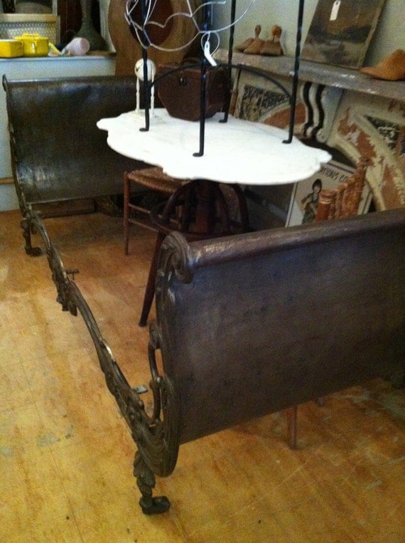 Rare Antique French Cast Iron Daybed 19th Century