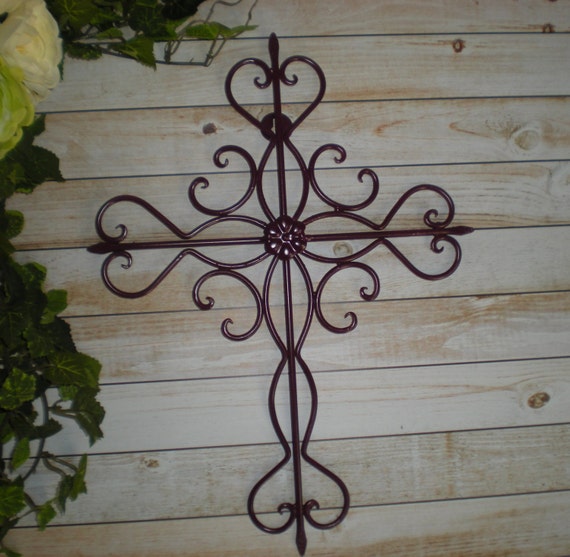 PLUM Metal Cross / Wall Art / Religious Cross / Home Decor