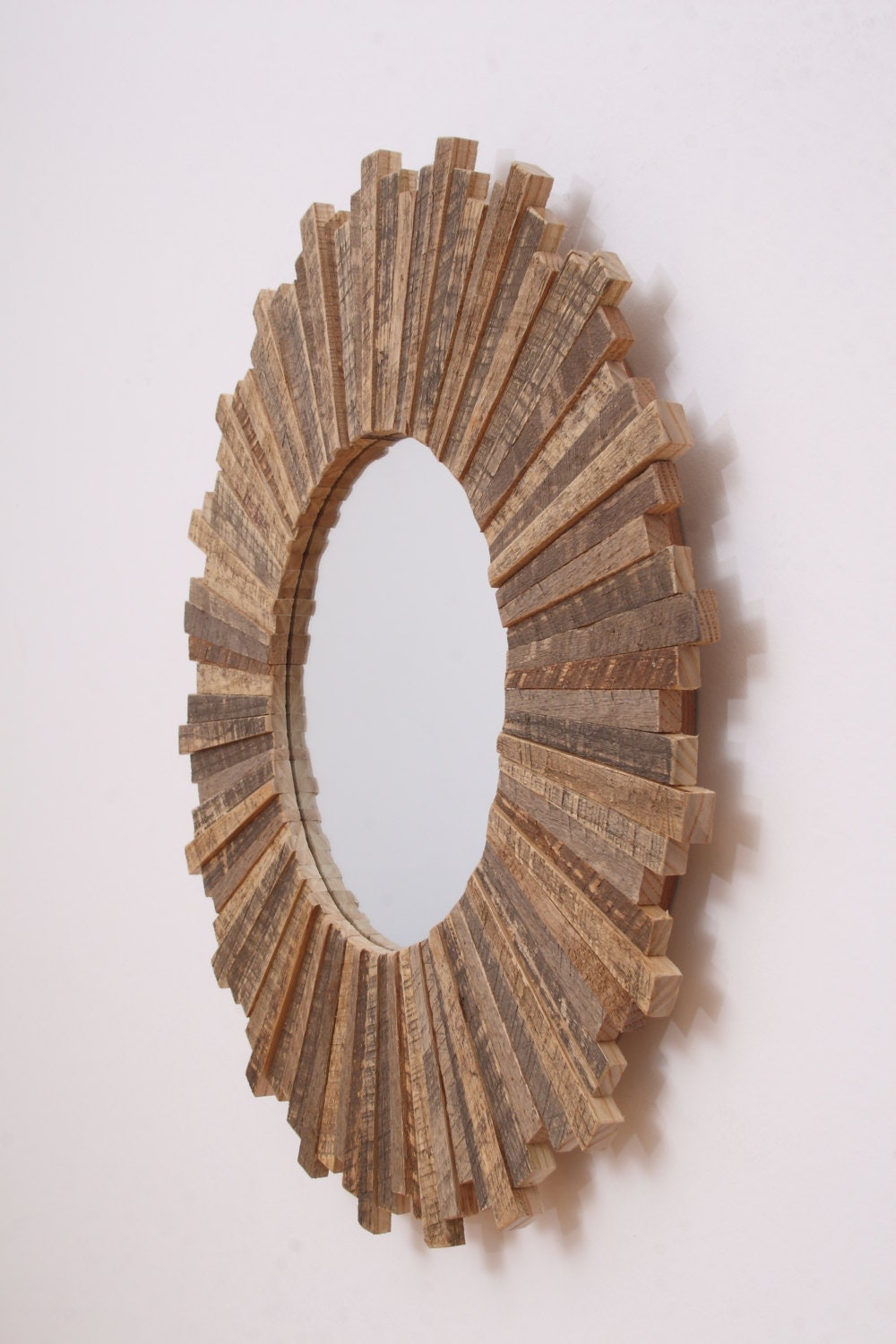 Sunburst mirror 21x21x1 reclaimed wood