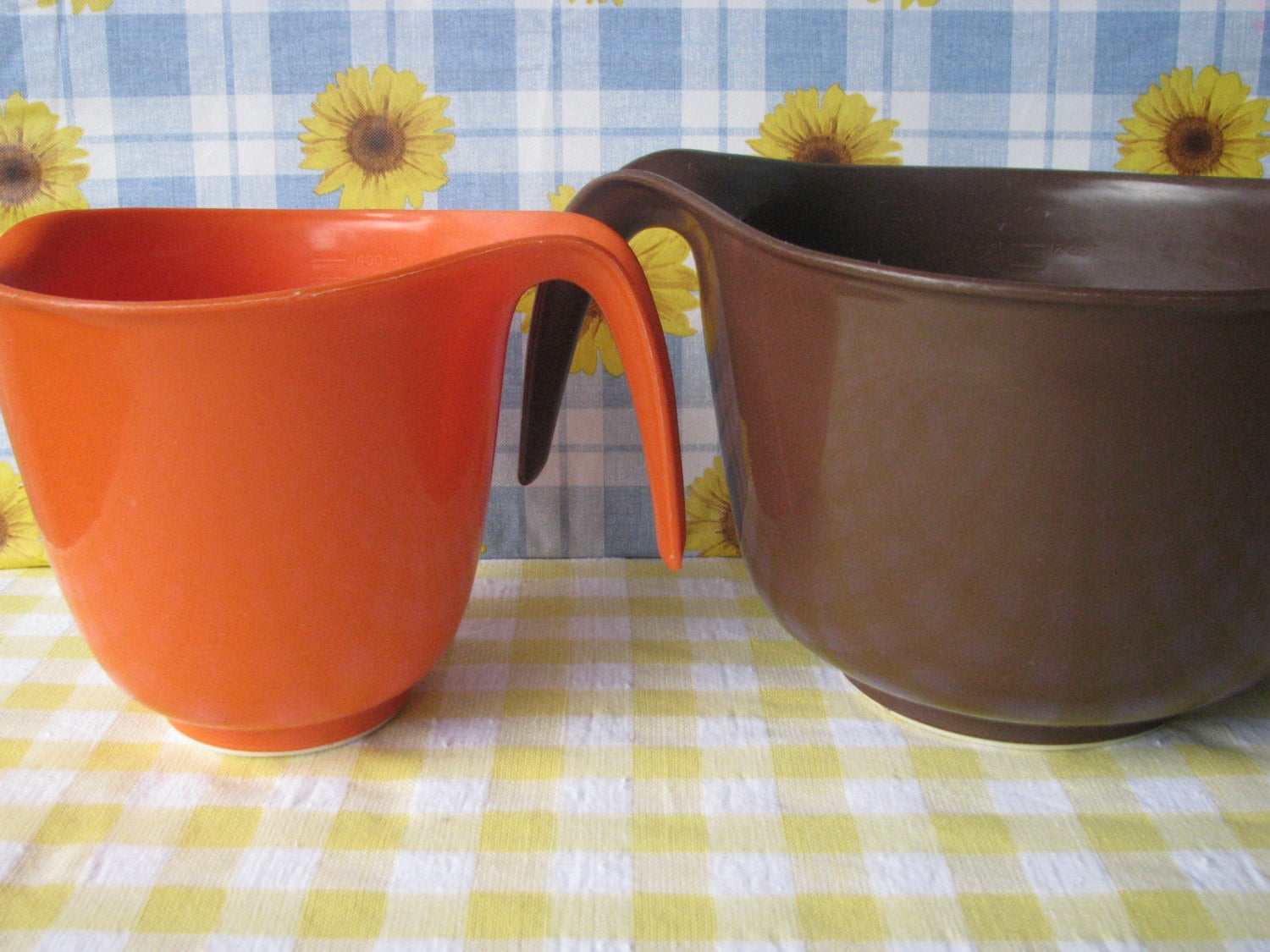 Vintage Batter Bowls Mixing Bowls Handle Rubbermaid Orange