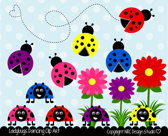 Items similar to 80% SALE Ladybugs Clip Art, Cute Bugs ...