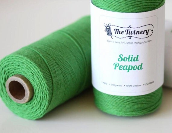 Bakers Twine - SOLID PEAPOD - 4 Ply Twine - 240 Yard Spool - The Twinery - Craft Supplies Il_570xn