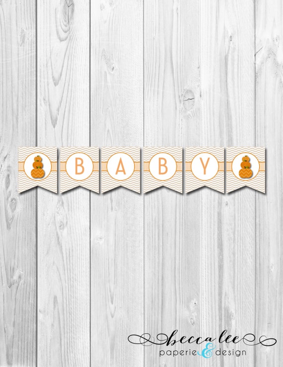INSTANT DOWNLOAD - Little Pumpkin Baby Shower Banner - DIY - Printable Il_570xn