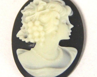 6 pcs of resin elegant lady cameo-RC0165-1-black
