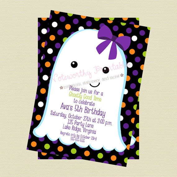Ghost Birthday Invitations 9