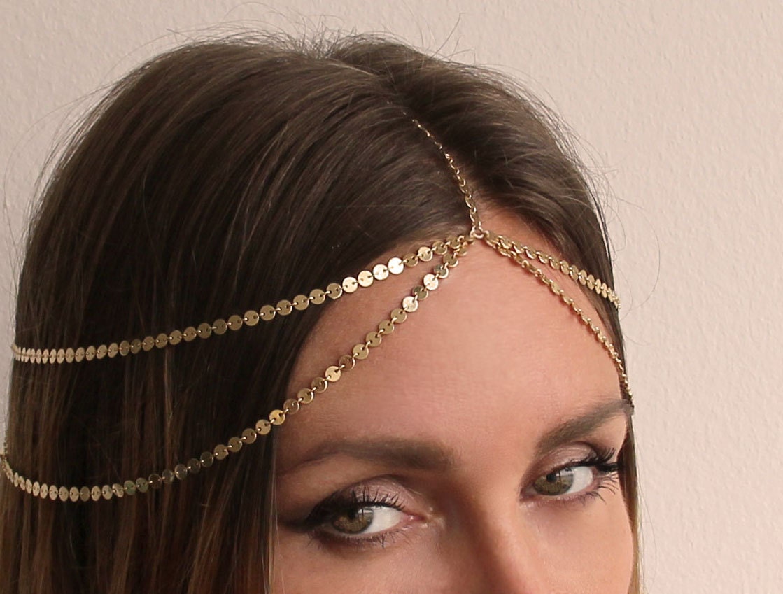 Headpiece Layering Chain Headpiece Bridal Wedding Headpiece
