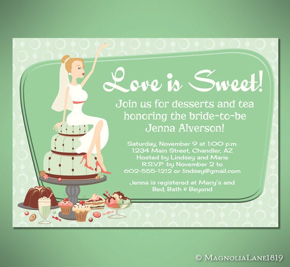 Dessert Themed Bridal Shower Invitations 6