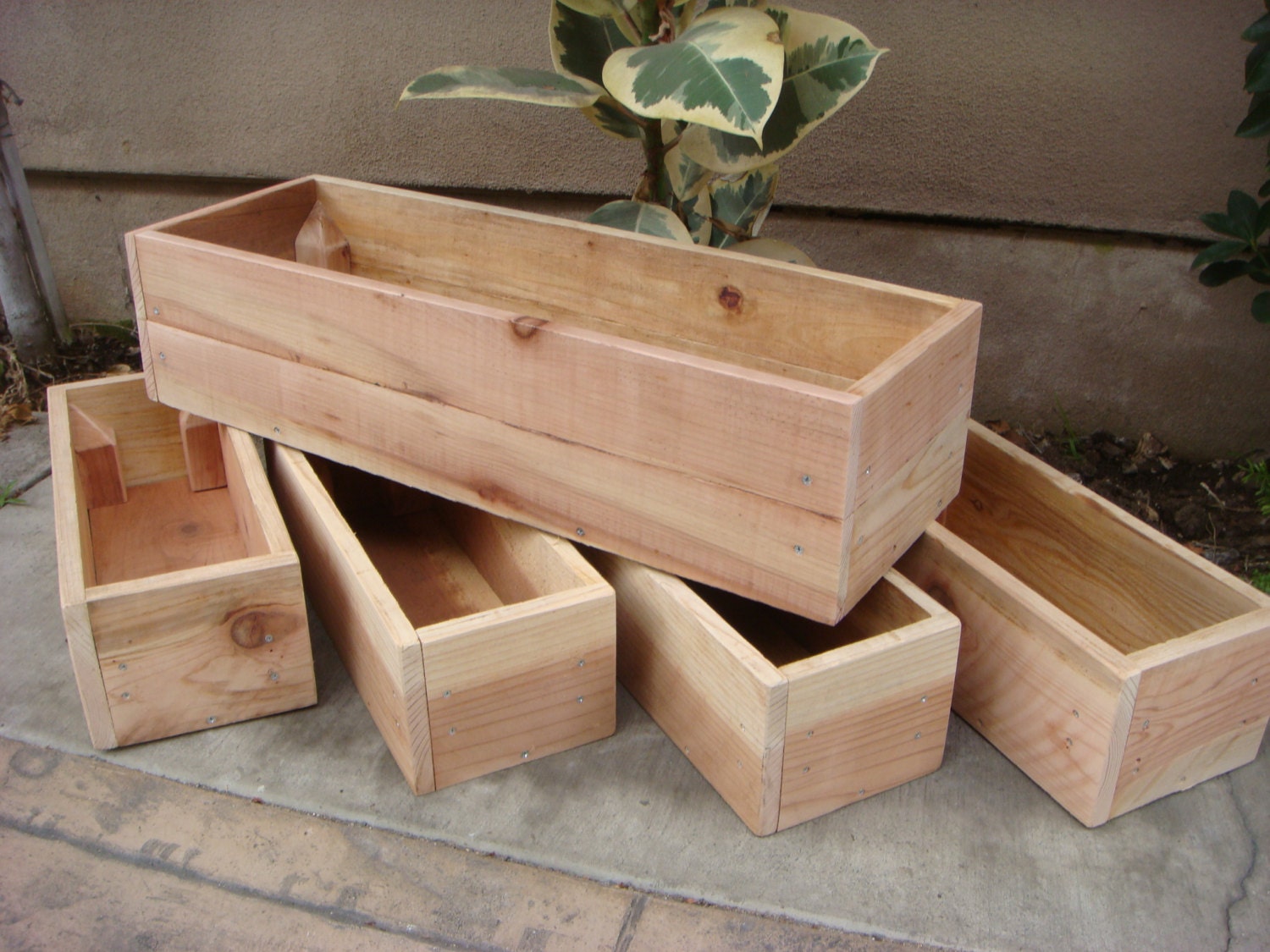 custom size wood planter any size table by redcedarwoodcraft