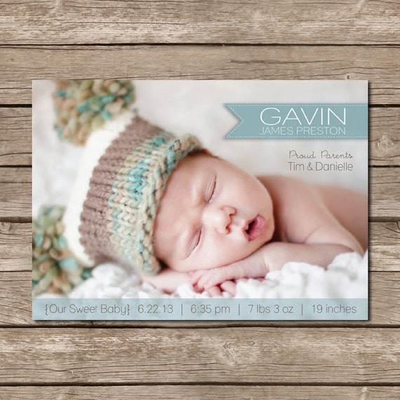 Items similar to SALE Birth Announcement, Newborn Announcement on Etsy