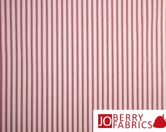 Red and Cream Ticking Fabric