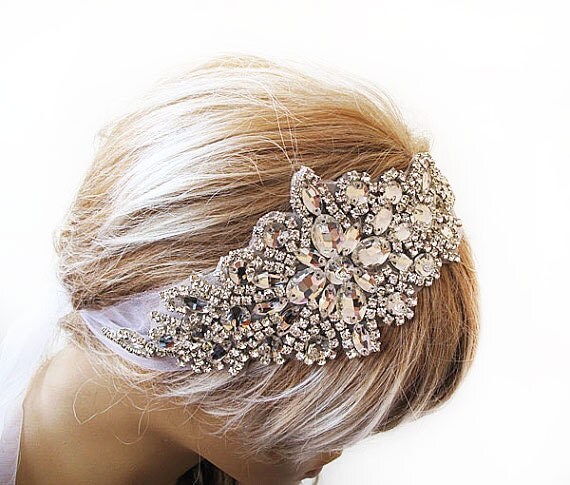 Wedding  Crystal Headband, wedding hairstyle, Hair Accessory ,  Wedding  Veils,Vintage Inspired, Rhinestone, Bridal, Hair Accessories