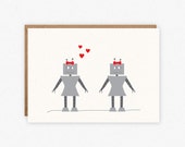 Valentine's Day Robot Card - Lesbian Valentine Card - Robot Anniversary Card - Robot Love Card Il_170x135