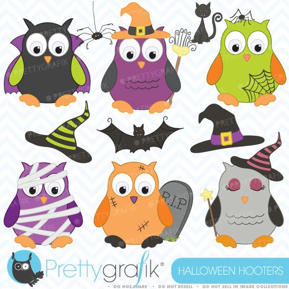 Halloween owls clipart commercial use, vector graphics, digital clip art, digital images - CL369 Il_570xn