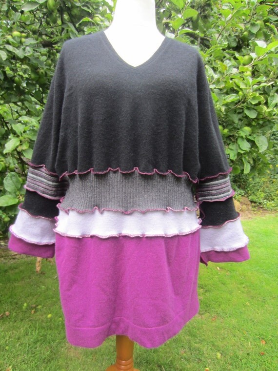 plum coloured knitwear