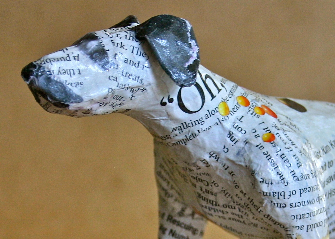 Dalmatian Whimsical Paper Mache Dog Sculpture