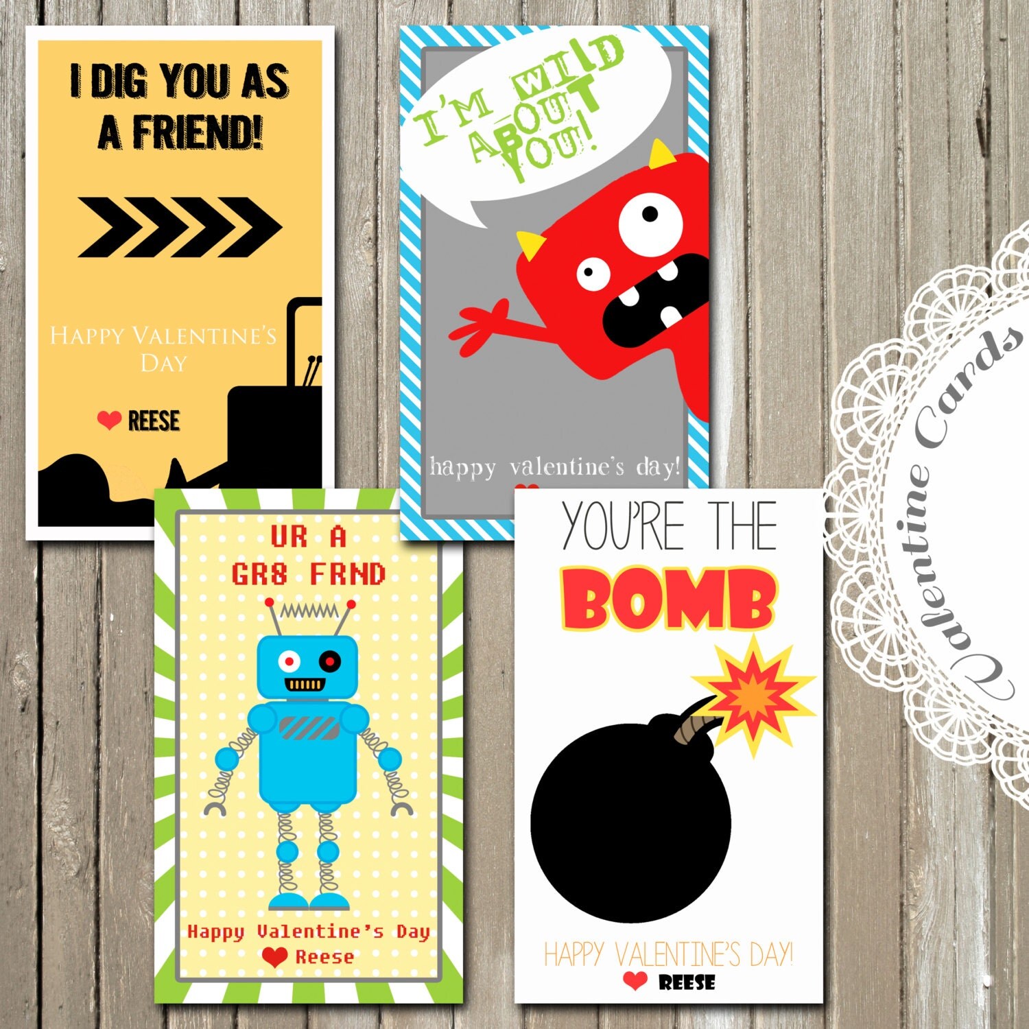 Printable Valentine Card Boys Valentine s Robot