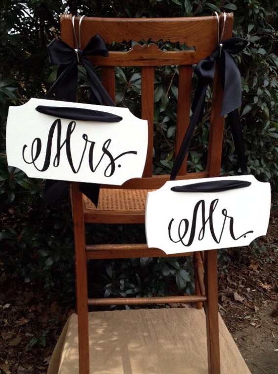 Mr and Mrs Chair Signs Rectangular with by FabulousFancyPants