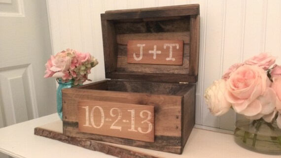 Items similar to rustic wedding card box burlap wedding