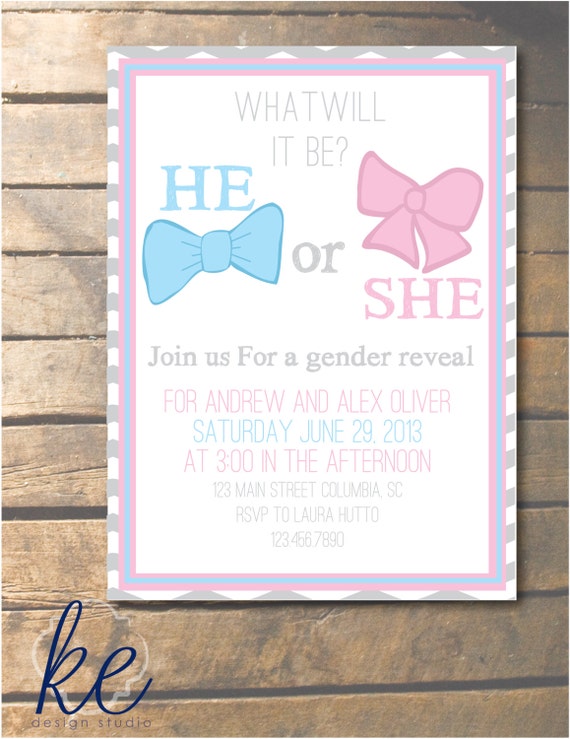 Custom Gender Reveal Invitations 1